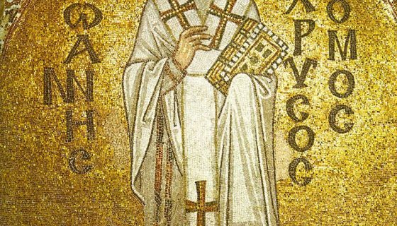 A Byzantine mosaic of John Chrysostom from the Hagia Sophia