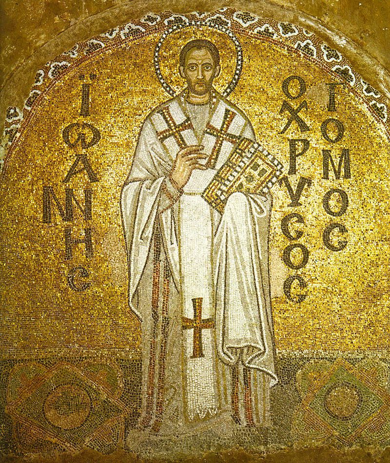 A Byzantine mosaic of John Chrysostom from the Hagia Sophia