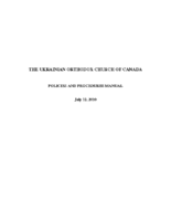 Policy and Procedure Manual-Ukrainian Orthodox Church of Canada (English PDF)